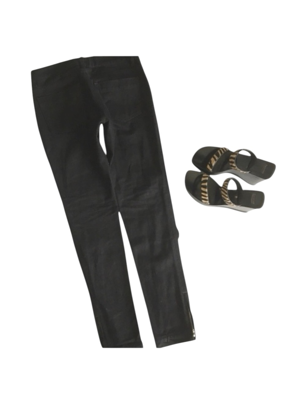 LF Carmar ❉ Skinny Shredded Rips Stretch Jeans ❉ Lace Patches ❉ Jet Black ❉ 25 ❉ - Picture 4 of 16